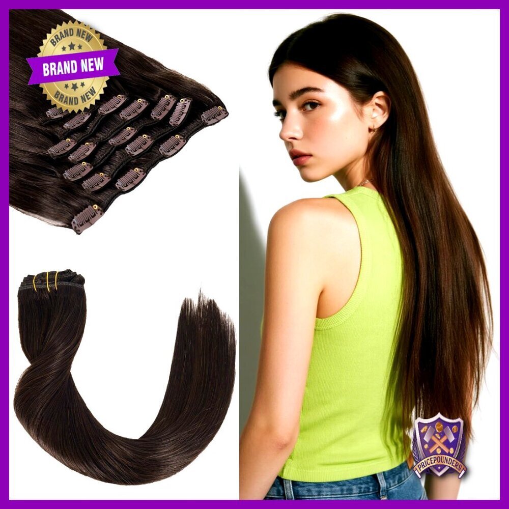 Clip In Human Hair Extensions 18 Inch 120g 7Pcs Remy Straight Double Weft